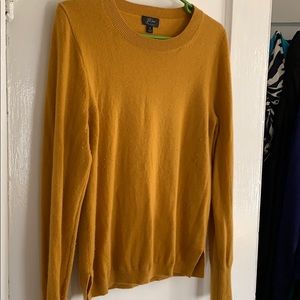 Mustard yellow J. Crew cashmere sweater (M)